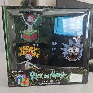 Rick And Morty Men's Socks/Mug/Ornament Gift Set